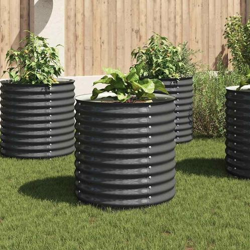 vidaXL Plantenbak verhoogd 80x80x81 cm gegalvaniseerd staal, Tuin en Terras, Bloempotten, Nieuw, Verzenden