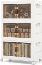 Opbergbox met deksel - Opbergdoos - 3x25L - Wit - COSTWAY, Verzenden