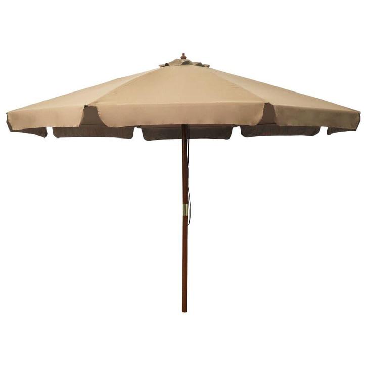 Parasol 330cm Taupe | Tweede Kansje, Tuin en Terras, Parasols, 3 tot 4 meter, Nieuw, Stokparasol, Verzenden