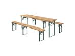 Veiling - Houten Biertafelset / Bierbank Passau - 3-delig, Tuin en Terras, Nieuw