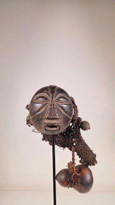 Masker in hout en raphia Calebasse - Luba - Congo RDC, Antiek en Kunst, Kunst | Niet-Westerse kunst
