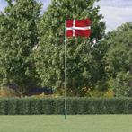 vidaXL Vlag met vlaggenmast Denemarken 5,55 m aluminium, Diversen, Vlaggen en Wimpels, Verzenden, Nieuw
