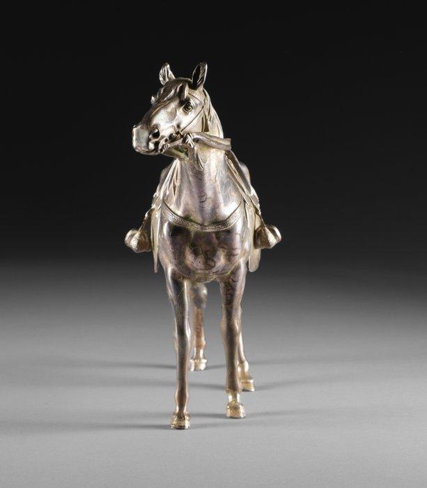 Objet décoratif en forme de cheval - Bronze argenté - Japon, Antiek en Kunst, Antiek | Overige Antiek
