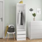 vidaXL Garde-robe avec tiroirs Blanc 50x50x200 cm Bois, Maison & Meubles, Neuf, Verzenden