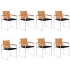 vidaXL Tuinstoelen 8 st met kussens massief acaciahout, Tuin en Terras, Tuinstoelen, Verzenden, Nieuw