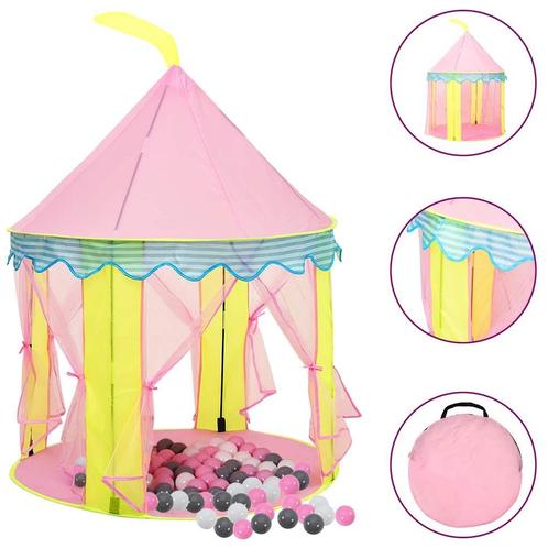 vidaXL Kinderspeeltent met 250 ballen 100x100x127 cm roze, Kinderen en Baby's, Speelgoed | Buiten | Speeltoestellen, Nieuw, Verzenden