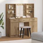 vidaXL Kaptafelset 3 pcs artisanaal eikenkleurig 50 x 41 x, Huis en Inrichting, Tafels | Kaptafels, Verzenden, Nieuw