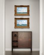 Rene Marie Dujardin (1913-2002) - Paire de voiliers en mer -