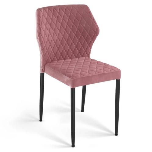 Stoel | Fluweel/Metaal | Roze | Zwarte Poten | Indoor |, Zakelijke goederen, Horeca | Keukenapparatuur, Nieuw in verpakking, Verzenden