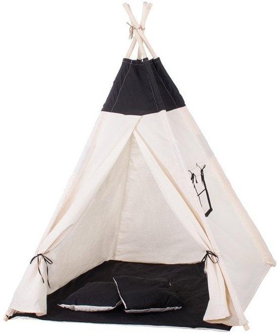 Speeltent Tipitent Wigwam - Zwart/Wit Katoen - Retour Dea..., Kinderen en Baby's, Speelgoed | Speeltenten, Nieuw, Verzenden