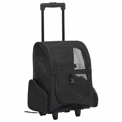 vidaXL Huisdierentrolley inklapbaar zwart, Dieren en Toebehoren, Overige Dieren-accessoires, Nieuw, Verzenden