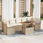 vidaXL Tuinbank Set 8 pcs beige en crèmekleurig 100 x 55 x, Tuin en Terras, Verzenden, Nieuw