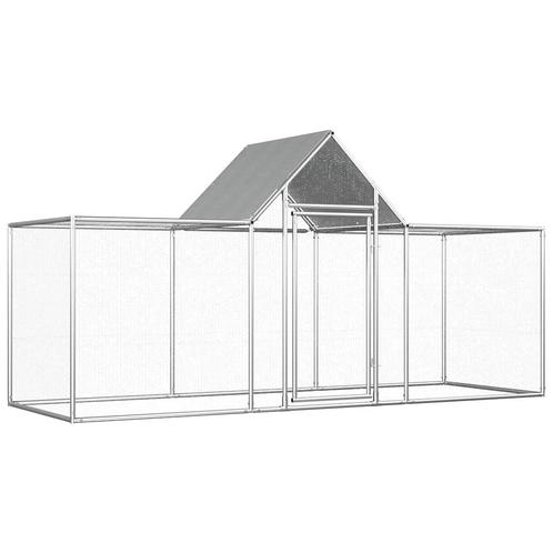 vidaXL Kippenren 3x1x1,5 m gegalvaniseerd staal, Dieren en Toebehoren, Knaagdieren en Konijnen | Hokken en Kooien, Nieuw, Verzenden