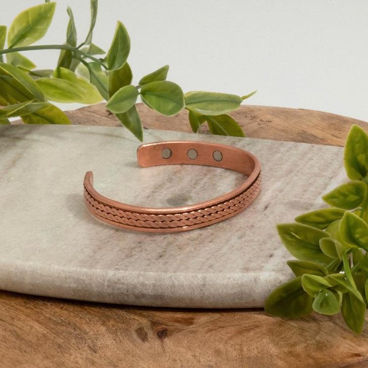 Koperen gezondheids-klemarmband met 6 magneten, Sports & Fitness, Produits de santé, Wellness & Bien-être, Enlèvement ou Envoi