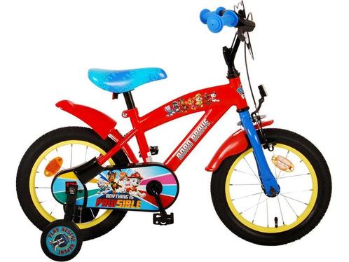Paw Patrol Kinderfiets - Jongens - 14 inch - Rood/Blauw, Fietsen en Brommers, Fietsaccessoires | Fietsstoeltjes, Zo goed als nieuw