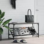 vidaXL Schoenenrek 90x30x45 cm bewerkt hout grijs sonoma, Verzenden, Nieuw