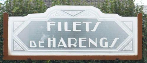 Reclamebord - Glazen art deco haring winkeldisplay met, Antiek en Kunst, Kunst | Designobjecten
