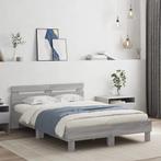 vidaXL Bedframe met hoofdeinde grijs sonoma eiken 120x190 cm, Verzenden, Nieuw