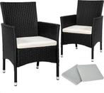 Tweedekans | tectake® - set van 2 Wicker tuinstoelen met 4, Ophalen of Verzenden, Nieuw