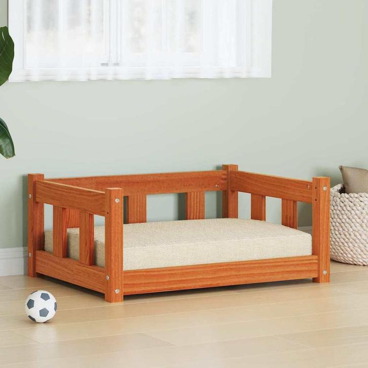 vidaXL Hondenbed Wasbruin 65,5 x 50,5 x 28 cm Massief, Dieren en Toebehoren, Honden-accessoires, Nieuw, Verzenden