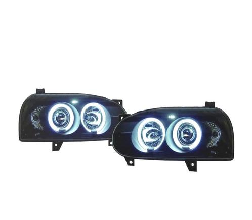 PHARES VOLKSWAGEN VW GOLF MK3 91-97 ANGEL EYES CCFL FOND NOI, Auto-onderdelen, Verlichting, Verzenden