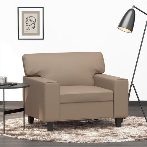 vidaXL Fauteuil 60 cm kunstleer cappuccinokleurig, Huis en Inrichting, Zetels | Zetels, Nieuw, Verzenden