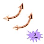 Fako Bijoux® - Wenkbrauw Piercing - Spike - 3mm - Rosé, Nieuw, Verzenden