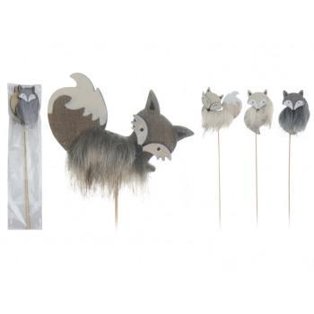 Houten vosje met bontje assorti 2 stuks, Hobby & Loisirs créatifs, Bricolage