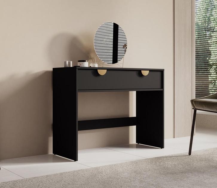 Kaptafel Zwart goud Make-up tafel 100x40x78cm, Handtassen en Accessoires, Uiterlijk | Cosmetica en Make-up, Nieuw, Verzenden