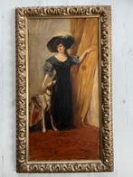 Giovanni Pirovano (1880-1959) - Voorname dame met hond - NO, Antiek en Kunst