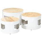 vidaXL Tables de bar forme tambour 3 pcs bois de, Maison & Meubles, Verzenden, Neuf