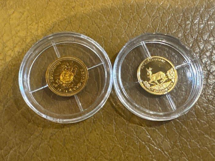 1 gram - Goud - Wilhelm I. und Krügerrand (Zonder, Postzegels en Munten, Edelmetalen en Baren