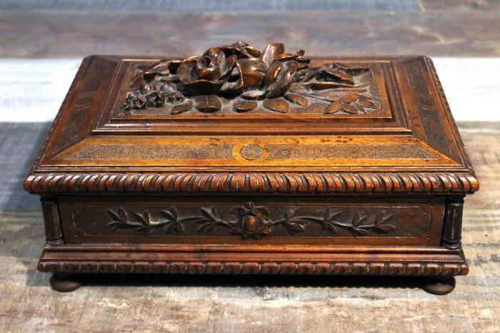 Sieradendoos - Hout - Juwelenkistje uit de late 19e eeuw, Antiek en Kunst, Curiosa en Brocante