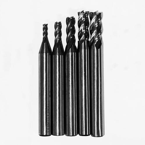 Set HSS frezen, 4 flutes (5 stuks: 2-6 mm), Doe-het-zelf en Bouw, Gereedschap | Overige machines, Nieuw, Verzenden