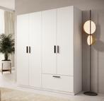 Meubella | Kledingkast 180cm wit Garderobekast 1 lade, Huis en Inrichting, Kasten | Overige, Verzenden, Nieuw