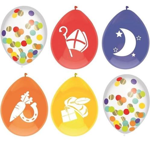 Sinterklaas Confetti Ballonnen 30cm 6st, Hobby en Vrije tijd, Feestartikelen, Nieuw, Verzenden