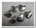 Padded Hart Zilver 2-3 cm. / 5 stuks   Padded Hart Zil, Nieuw