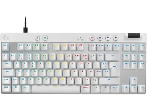 Logitech - Gaming-toetsenbord - Azerty - Wit, Computers en Software, Toetsenborden, Bedraad, Azerty, Nieuw, Verzenden
