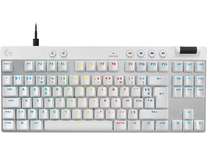 Logitech - Gaming-toetsenbord - Azerty - Wit, Computers en Software, Toetsenborden, Bedraad, Azerty, Nieuw, Verzenden