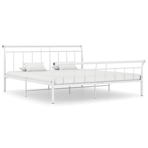 vidaXL Cadre de lit Blanc Métal 180x200 cm, Maison & Meubles, Chambre à coucher | Lits, Neuf, Envoi