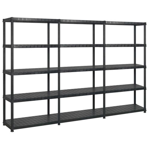 vidaXL Opbergrek 5-laags 274,5x45,7x185 cm kunststof zwart, Huis en Inrichting, Kasten | Stellingkasten, Nieuw, Verzenden