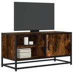 vidaXL Tv-meubel 80x34,5x40cm bewerkt hout metaal gerookt, Huis en Inrichting, Kasten |Televisiemeubels, Verzenden, Nieuw