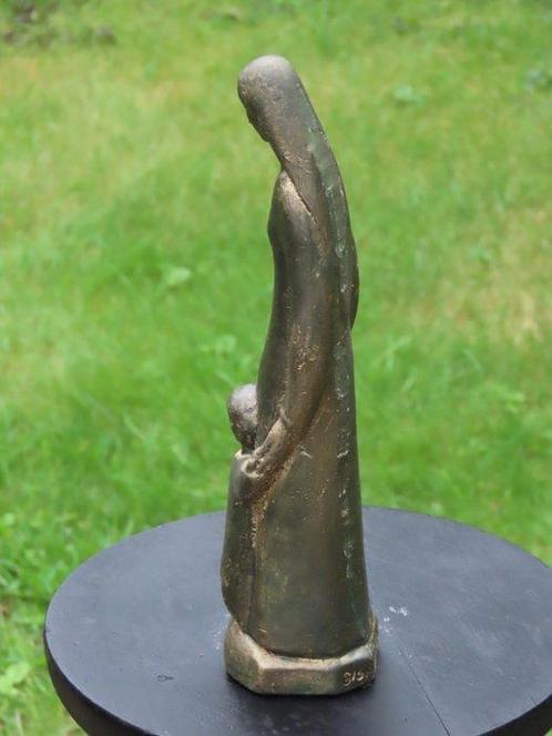 Gebroeders van Paridon - Sculpture, Maria met kind op zuil -, Antiek en Kunst, Antiek | Boeken en Manuscripten