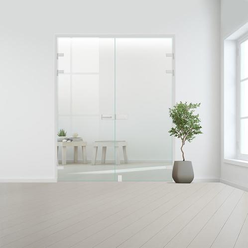 Glazen dubbele binnendeur XL voor opdek kozijn aluminium bes, Doe-het-zelf en Bouw, Deuren en Vliegenramen, Nieuw, Verzenden