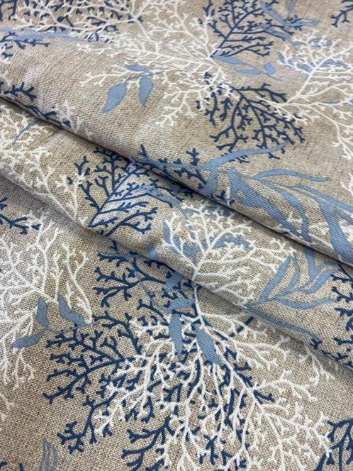 Elegante en delicaat stof met een zeecorrelmotief op dubbele, Antiek en Kunst, Antiek | Tapijten, Tafelkleden en Textiel