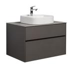 Badkamermeubel Set Hamilton 80 cm Steen Grijs Badmeubel, Huis en Inrichting, Badkamer | Badkamermeubels, Verzenden, Nieuw