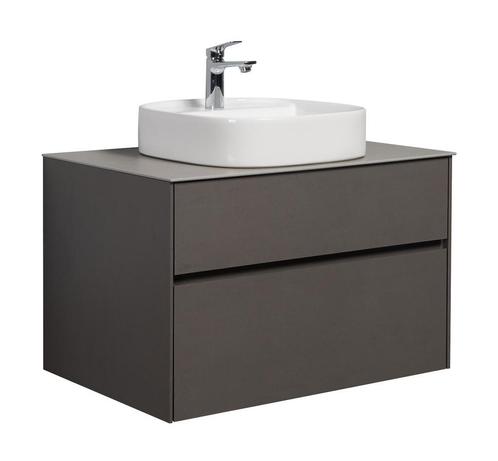 Badkamermeubel Set Hamilton 80 cm Steen Grijs Badmeubel, Huis en Inrichting, Badkamer | Badkamermeubels, Nieuw, Verzenden