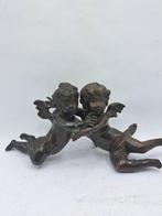 Beeldje - Putti (2) - Gepatineerd brons, Antiek en Kunst