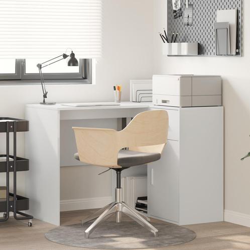 vidaXL Hoekbureau Wit 102x88x75 cm Geengineerd Hout, Huis en Inrichting, Bureaus, Nieuw, Verzenden