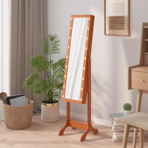 vidaXL Spiegel vrijstaand met LEDs 34x37x146 cm, Huis en Inrichting, Woonaccessoires | Spiegels, Nieuw, Verzenden